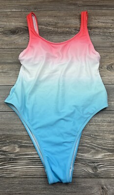 Xhilaration Women's One Piece Bathing Suit Pink Blue Tie Dye Size MED