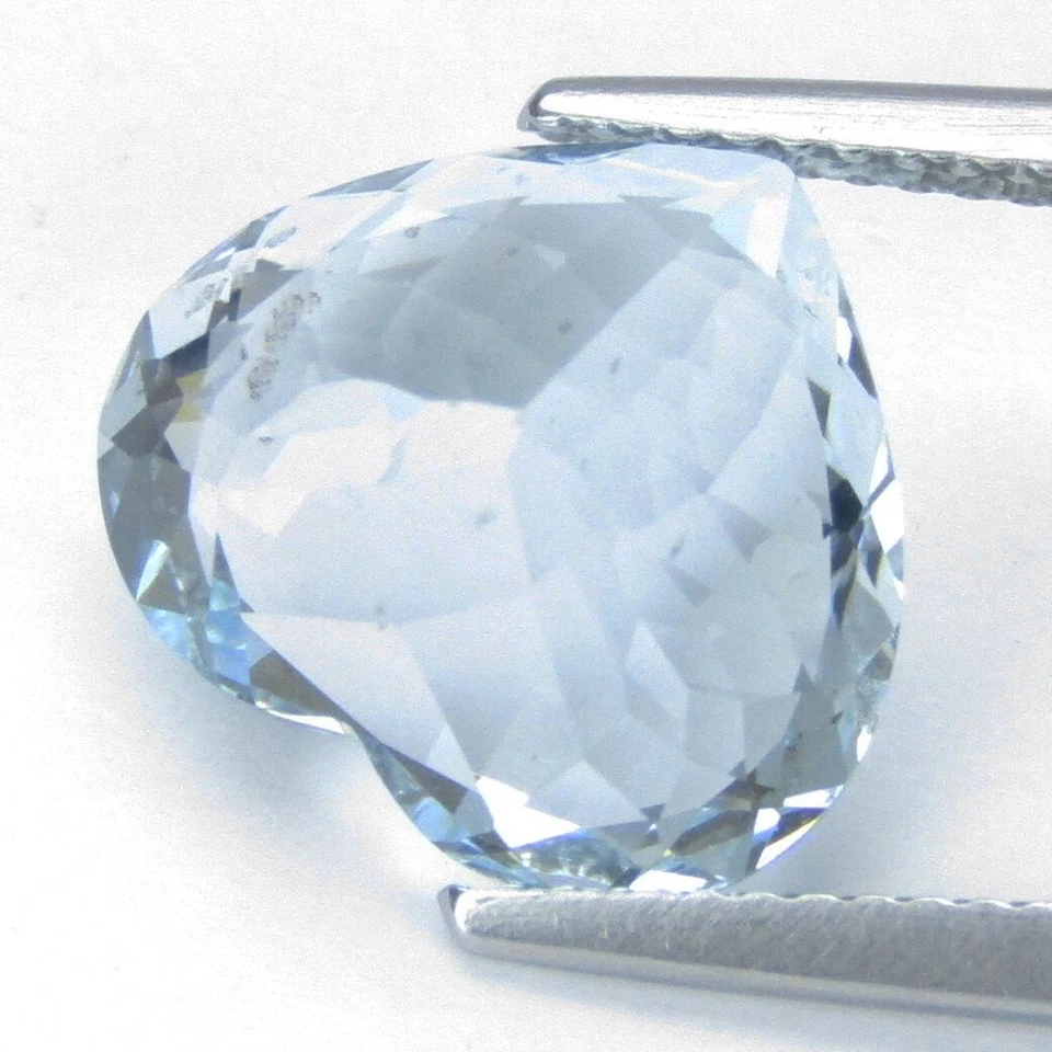 5.72 克拉闪亮天然无加热海蓝宝石心形宝石来自巴西 — 第 2/4 张图片