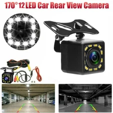 Car Rear View Backup Camera Parking Reverse Back Up 170° CMOS Waterproof 12 LED