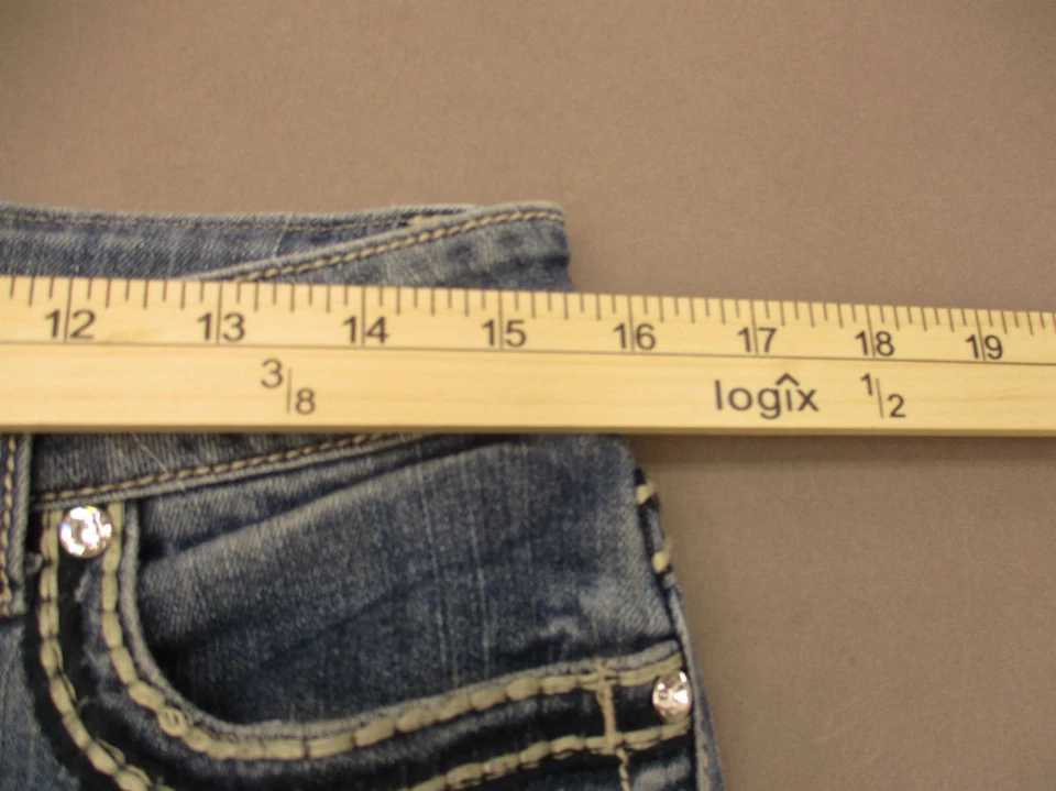 Pantalones de mezclilla rectos Ethyl talla 10 para mujer azul mezcla de algodón cremallera bolsillo mosca 534 Foto 3 de 4