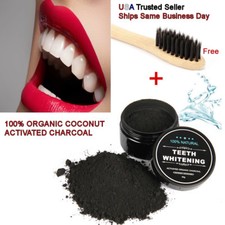 100 ORGANIC COCONUT ACTIVATED CHARCOAL NATURAL TEETH WHITENING POWDER