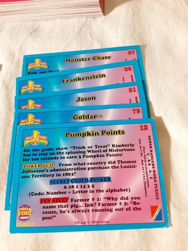 1994 Power Rangers Series 2 Foil Cards Lot + Cards - Picture 11 of 12