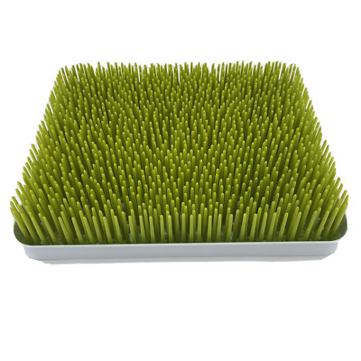 Boon Grass Countertop Baby Bottle Drying Rack Organizer Green Lawn with Tray