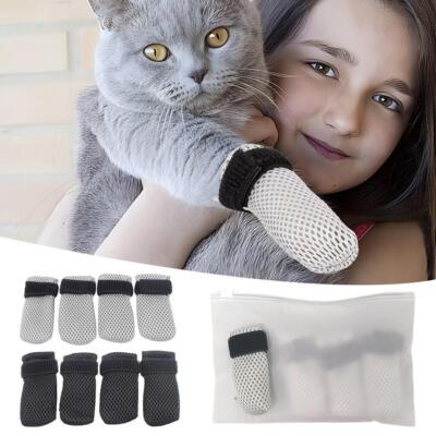 4Pcs Cat Socks Anti-Scratch Anti Skid Protective Friendly Skin to Sof y V0Q X4S1