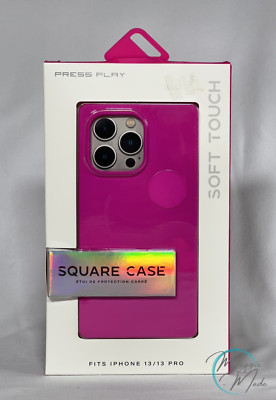 New Press Play Square Case iPhone 13/13 Pro   Soft Touch Hot Pink