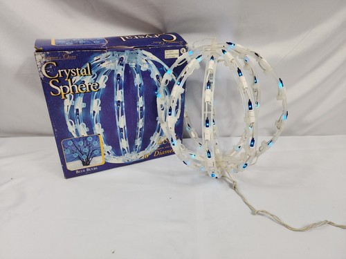 Designer's Choice Weihnachten 10" hängende Kristallkugel 48 Lichter blaue Glühbirnen - Bild 10 von 24