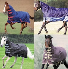 SHIRES TEMPEST LIGHT MEDIUM WEIGHT 180G COMBO ATTACHED NECK HORSE TURNOUT RUG