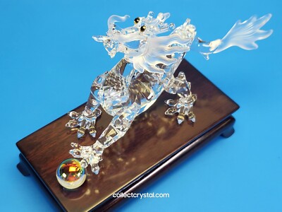 SWAROVSKI DRAGON WITH WOODEN STAND 238202 MIB Complete | eBay
