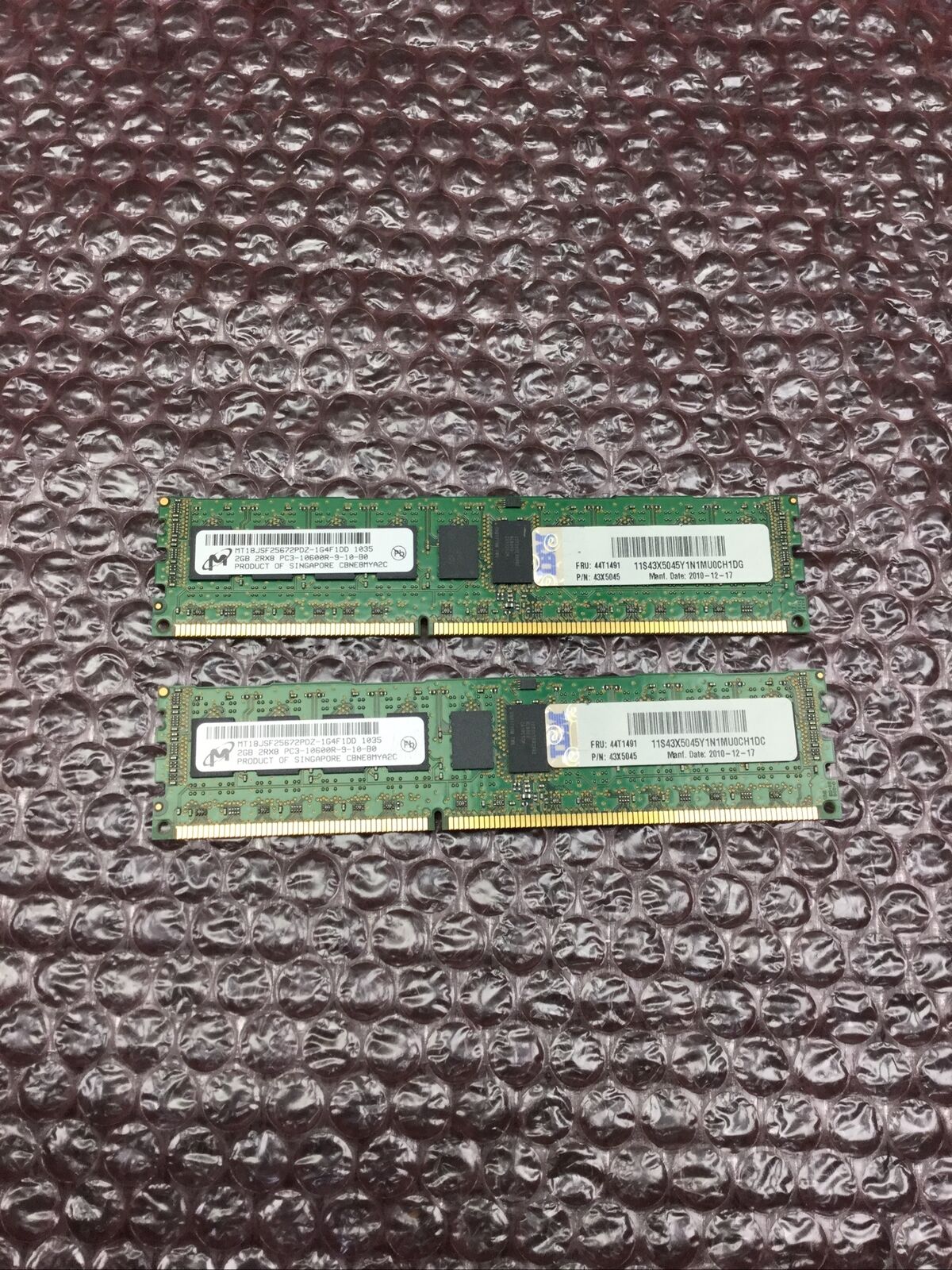 Used Micron 4gb 2x2gb MT18JSF25672PDZ-1G4F1DD Memory Ram