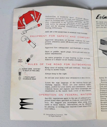 Evinrude Outboard 1965 Owners Manual 40 HP Lark Big Twin 40552 & 40553 Used - Foto 4 di 8