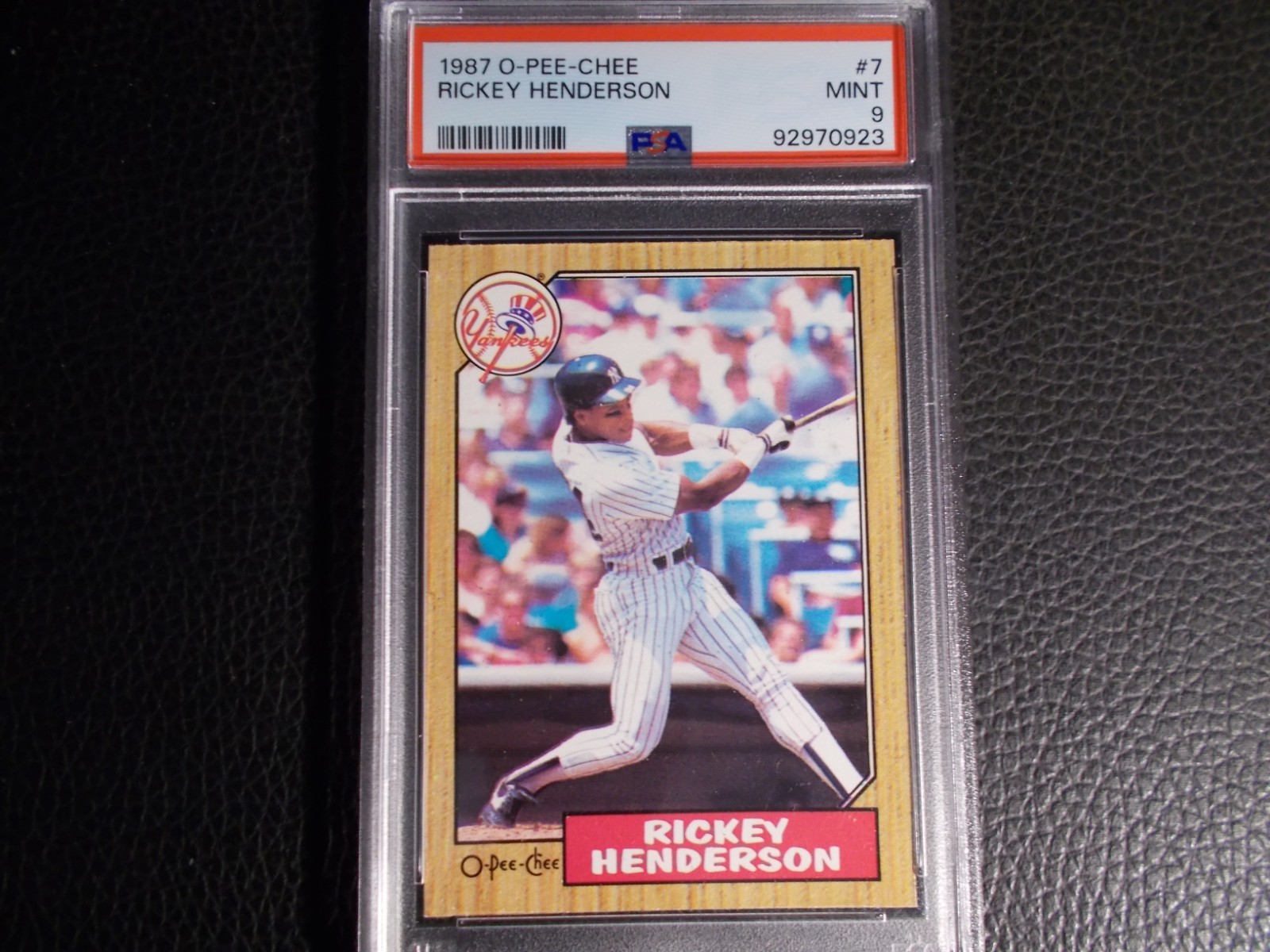 1987 O PEE CHEE #7 RICKEY HENDERSON PSA 9 !!!