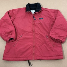 Vintage L.L. Bean Jacket Mens Large Red Warm-Up Fleece Lined Outdoor Windbreaker