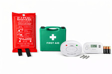 Home Safety Kit Fire Blanket First Aid Smoke Alarm CO Detector