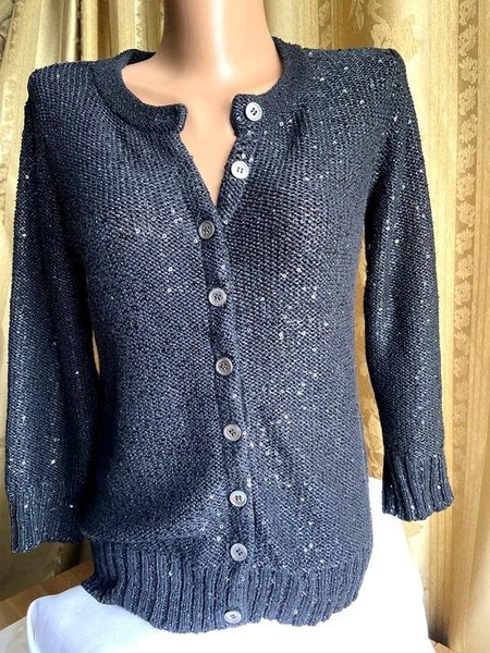 Women Laura Ashley Sweater Black Viscose 40 / L / #A2PC