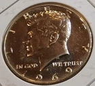 1969 S PROOF 40% SILVER KENNEDY HALF DOLLAR *FREE SHIPPING* IN 2x2 Coin Flip