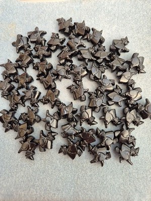 100 SCHWARZE HALLOWEEN HEXE PONY PERLEN - 100 Perlen NEU