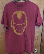IRON MAN AVENGERS ASSEMBLE SUPERHERO MARVEL MEN'S RED CREW NECK T-SHIRT SIZE L