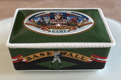 1991 Vandor Porcelain Baseball Game Trinket Box 
