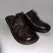 B.o.c. Born Concept Clog Shoes Womens 8 Brown Leather Slip On Comfort C31606
