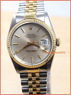 Rolex Ref 16233 18K/SS 36mm DATEJUST QUICK SET 31Jewels Cal 3135 With Bracelet