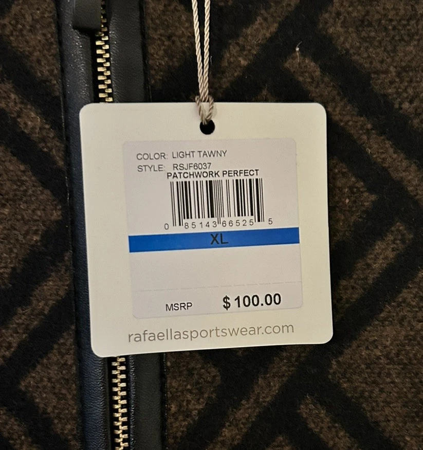 NWT Rafaella Women’s Cape Poncho Shawl Wrap XL Wool Blend Brown Geometric Weave - Image 4 of 4