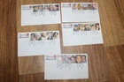 200 FACE OF AUSTRALIA FDC COVER SET OF 5 - PMK BLACK GPO CANBERRA ACT