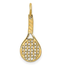 14k Yellow Gold Racquet Charm