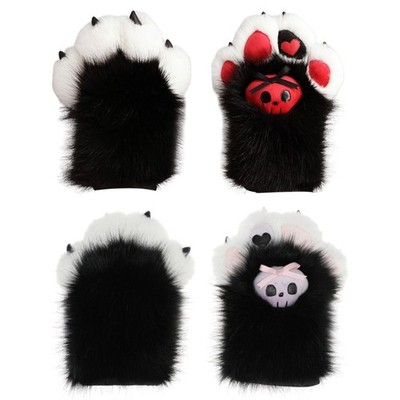 Cosplay Fursuit Paws for Girl Boy Adult Cosplay Party, Plush Animal Claw Gloves