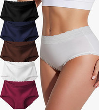 Women's Cotton Underwear Lace Stretchy High Waisted Ladies Panties SIZE-L