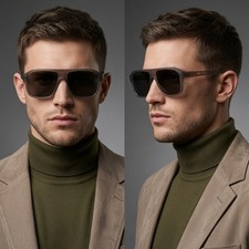 Matte Smoke Grey Big Sunglasses Men Oversized Square Tinted Shades Sophisticated
