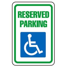 Reserved Parking Handicapped Logo Aluminum Sign .08mm Thick