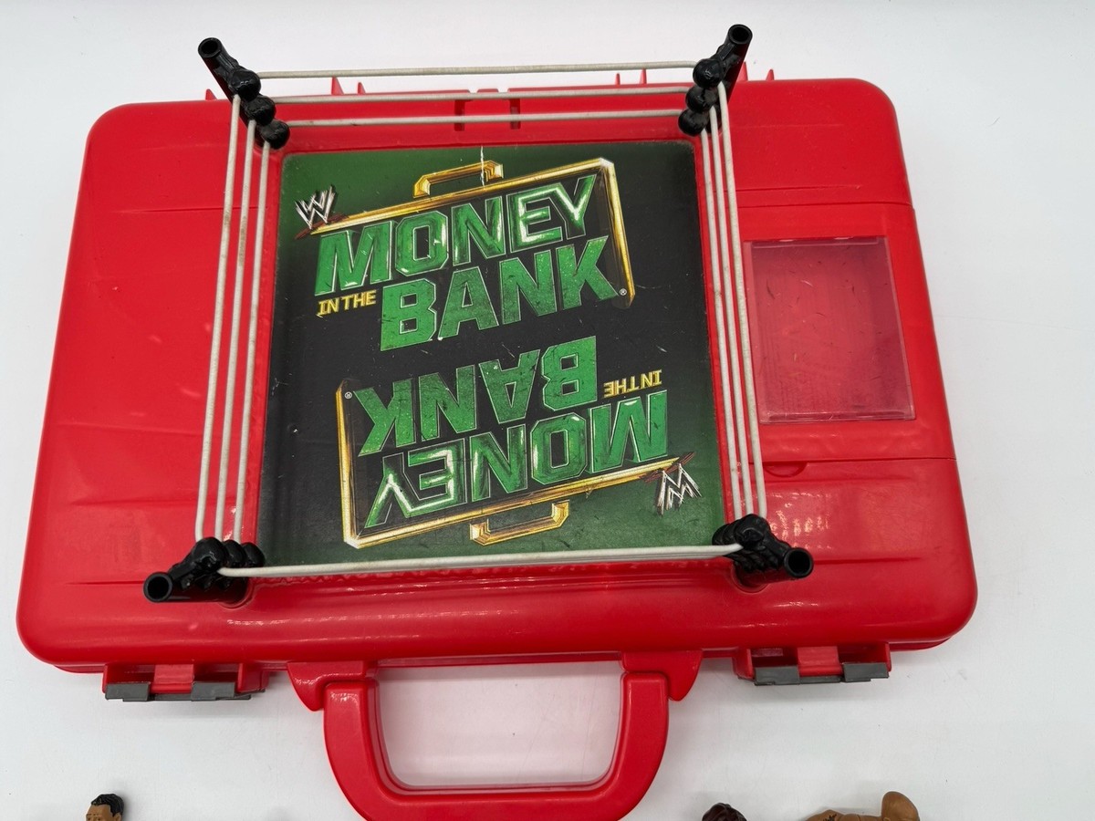 WWE Rumblers Money In Bank Ring Carry Case with 29 Wrestlers