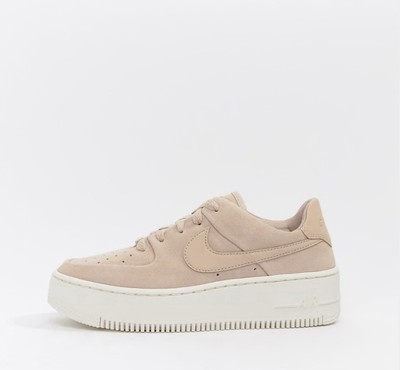 Nike Air Force 1 Sage pale pink suede sneakers