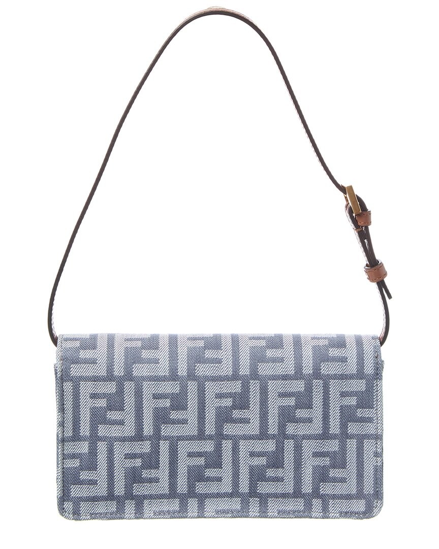 Fendi Baguette Ff Denim & Leather Wallet On Chain Women's thumbnail 2