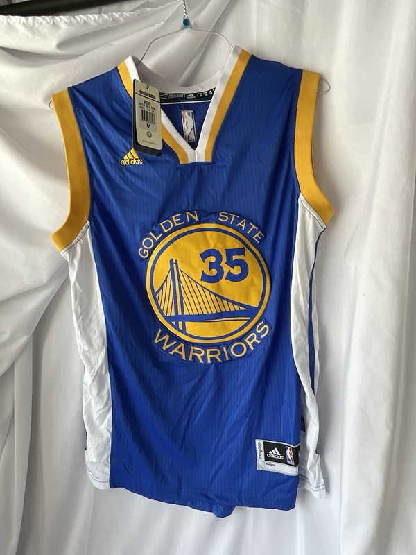 Kevin Durant Golden State Warriors Jersey Adidas NBA M Blue & Gold NWT
