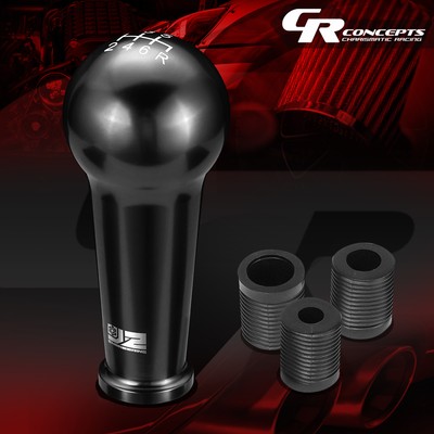 J2 BLACK MT 46MM 6-SPEED ALUMINUM BALL TEARDROP SHIFT KNOB+3 THREAD ADAPTERS