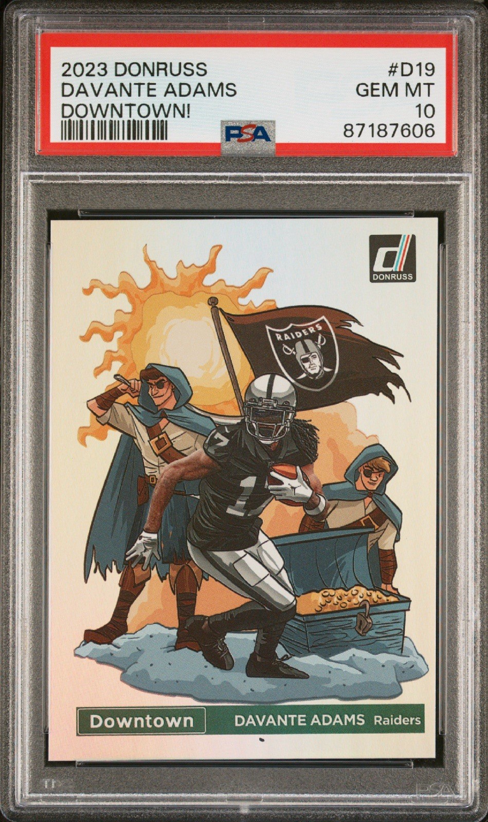 🔥Davante Adams Downtown PSA 10 CASE HIT SSP 2023 Donruss 🔥Raiders / Rams