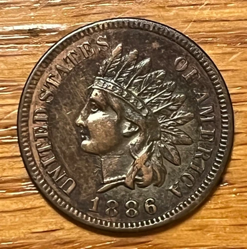 1886 Indian head cent ,  T-1 , XF , scarce