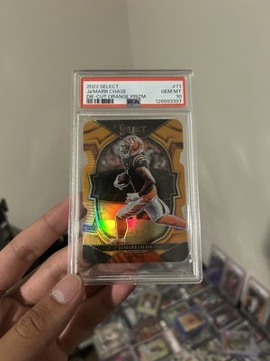 Panini Select 2022 Concourse Ja'Marr Chase Bengals #71 Orange Prizm /199 PSA 10