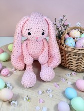 Handmade Crochet Easter Bunny Baby Shower Gift in Pink Made in USA