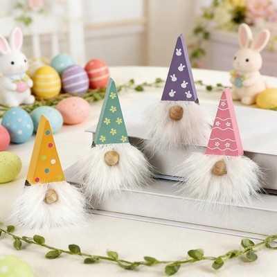 DAZONGE Easter Decorations, Gnome Decor, 4PCS Wooden Spring Muti-color 