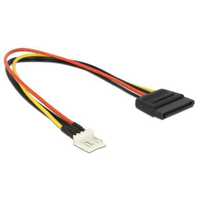 Delock Stromkabel SATA 15 Pin Buchse > 4 Pin Floppy Stecker 24 cm