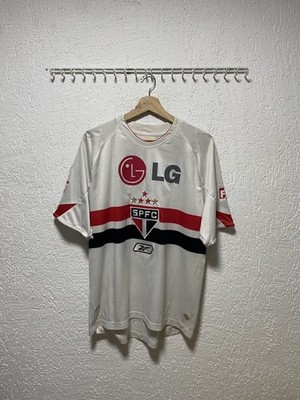 Sao Paulo FC 2007 Reebok Home Soccer Jersey Men's Sz L Match Worn 27 Jean