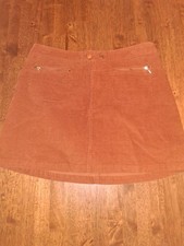 VTG Y2k Abercrombie  Fitch Corduroy Micro Mini Skirt Rust Brown 6