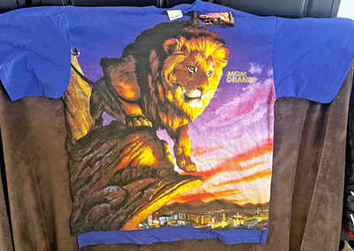 MGM Grand Shirt Mens Xl Lion All Over Print AOP Vintage 93 Vegas New With Tags!