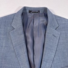 Lauren Ralph Lauren Blazer Mens 50R Blue 2 Button Sport Coat Poly Rayon Linen