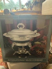 Silver Plated Chafing Dish With Sterno Can Holder International Silver Company