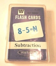 VTG Whitman Math Subtraction Flash Cards , 44 Total Cards W/ Instructions Case