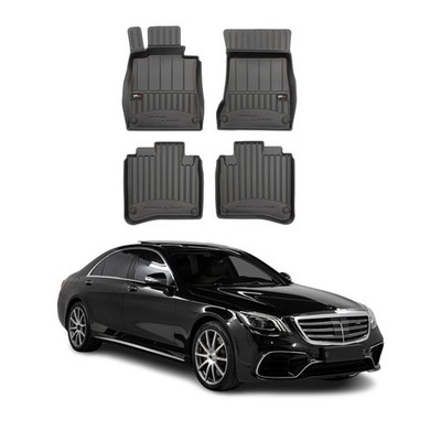 OMAC Premium Floor Mats for for Mercedes S Class W222 2014-2020 TPE Black 4x