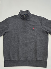 NWD Polo Ralph Lauren Men's Gray Cotton 1/4 Zip Mock Neck Pullover Sweater L